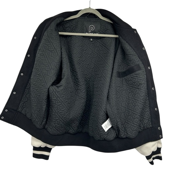 Black Varsity Jacket L Streetwear Oversized Y2K Letterman Bomber (PlugPlay) - Picture 7 of 15
